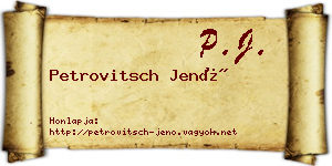 Petrovitsch Jenő névjegykártya